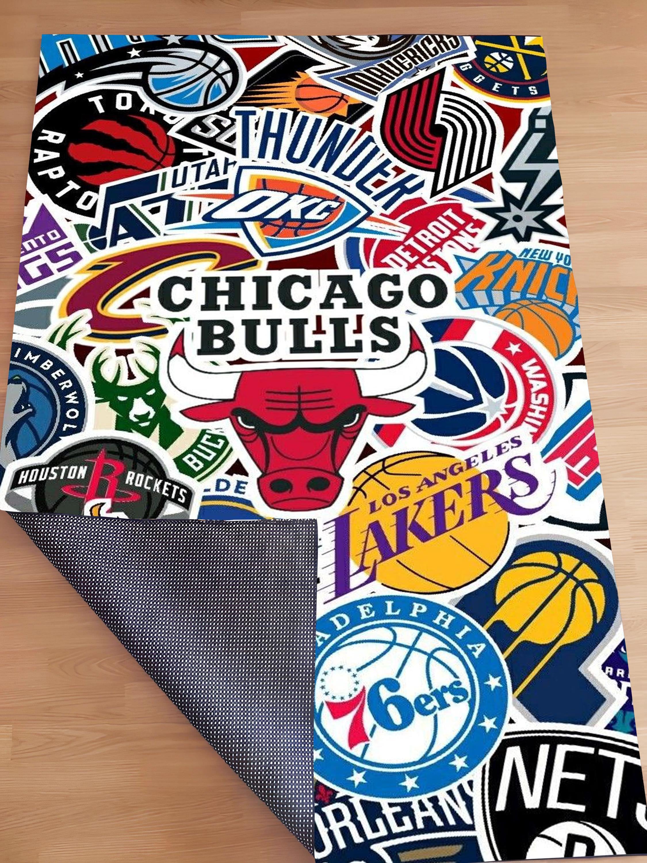Nba Outdoor Rugs NBA Teams Patterned Rug, Non-slip Basketball Themed Area Rug, Special ...