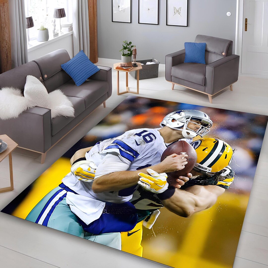 Cu Football Rug NFL Football Teams Area Rug: Non-slip Sports Fan Decor - Etsy