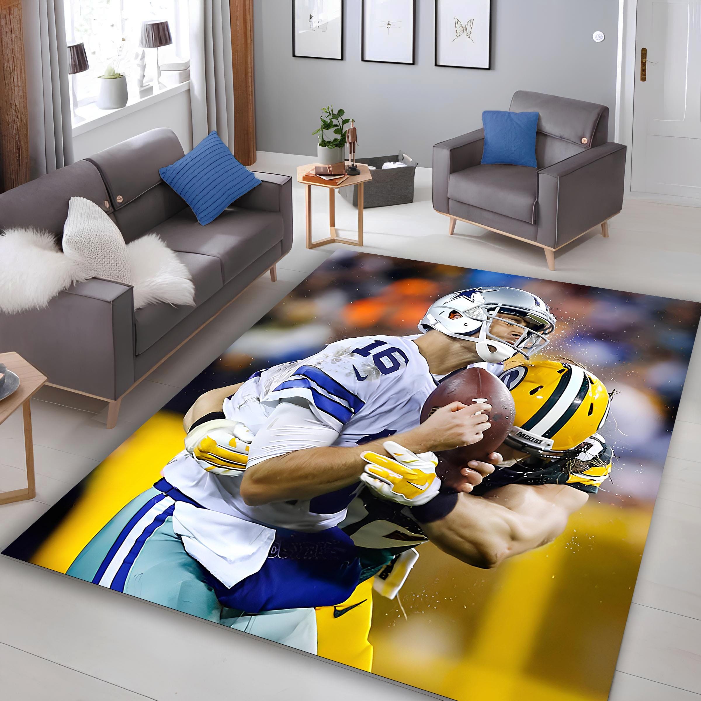 Nfl Rug NFL Football Teams Area Rug: Non-slip Sports Fan Decor - Etsy