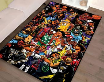 Tapis pour joueurs de la NBA, tapis de basket-ball antidérapant, cadeau pour fan de sport
