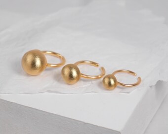 Gold Kugelring, einstellbarer Goldring, Geometrischer Goldring, Gold Statement Ring, Gold Globe Stacking Ring, Gold Stacking Ring, Gold Ball Ring