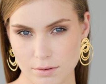 Gold Statement Earring, Statement Earring, Stud Earring, Gold Stud Earring, Statement Post Earring, Gold Post Earring, Large Stud Earring