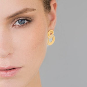 Delicate Gold Stud Earring, Stud Earring Gold, Gold Earring, Post Earring, Gold Stud Earring, Bridal Earring, Golden Earring, Delicate Stud image 1