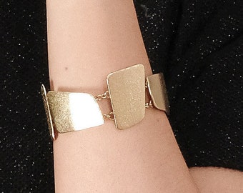 Gold Geometric Bracelet, Gold Square Bracelet, Statement Gold Bracelet, Geometric Bracelet, Gold Modern Bracelet, Gold Bracelet, Gold Square