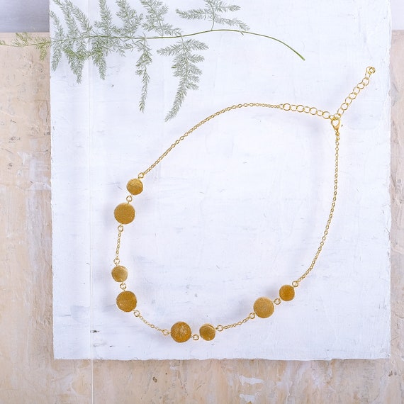 Gold Dot Delicate Necklace, Gold Short Necklace, Gold Dot Necklace, Short Necklace, Short Gold Necklace, Delicate Gold Necklace, Wedding