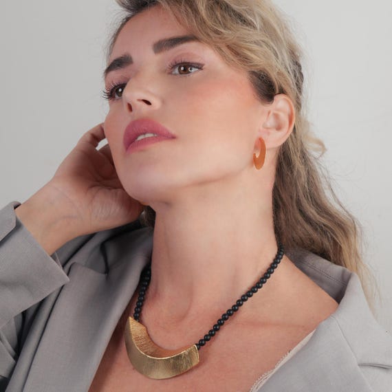 Gold gypsy stud earring, also available in Silver