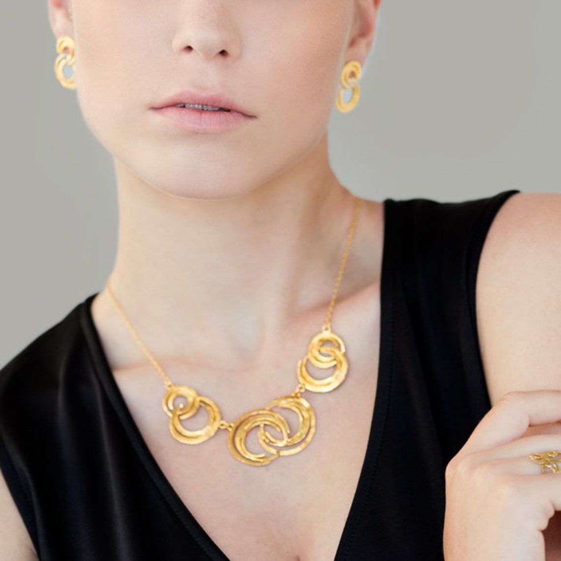 Short Gold Necklace Gold Necklace Short Necklace Gold Gold Etsy