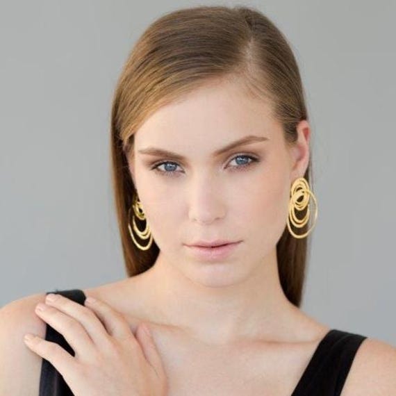 Statement Gold stud earrings, also available in Silver