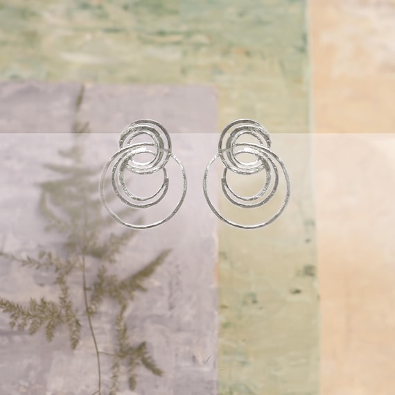 Statement Silver stud earrings, also available in Gold
