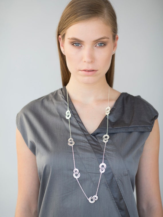 Long Delicate Silver Necklace, Silver Necklace, Long Silver Necklace, Delicate Silver Necklace, Delicate Necklace, Silver Fashion Necklace
