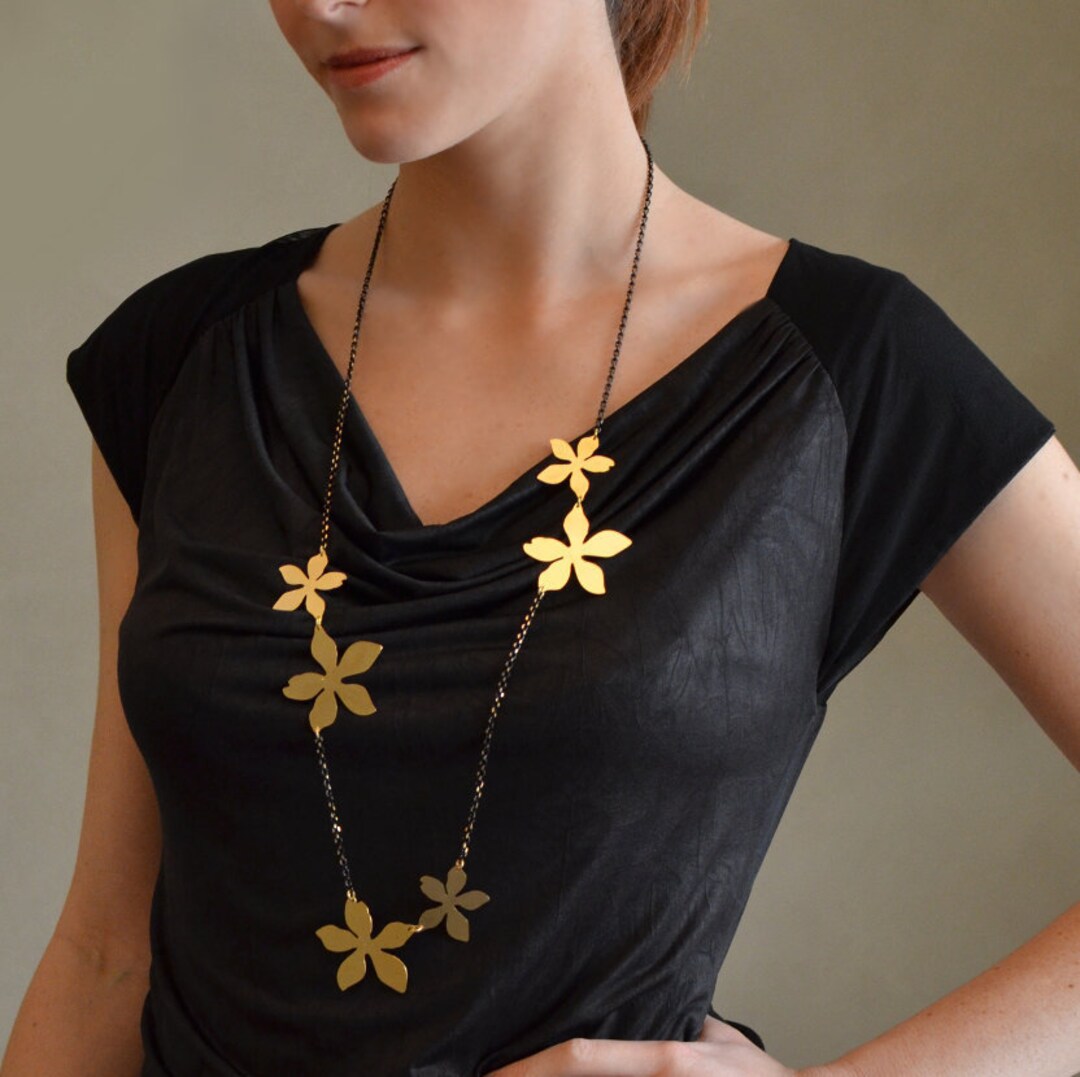 アクセサリー CRESCIONI FLOR NECKLACE BLACK flor necklace — Crescioni