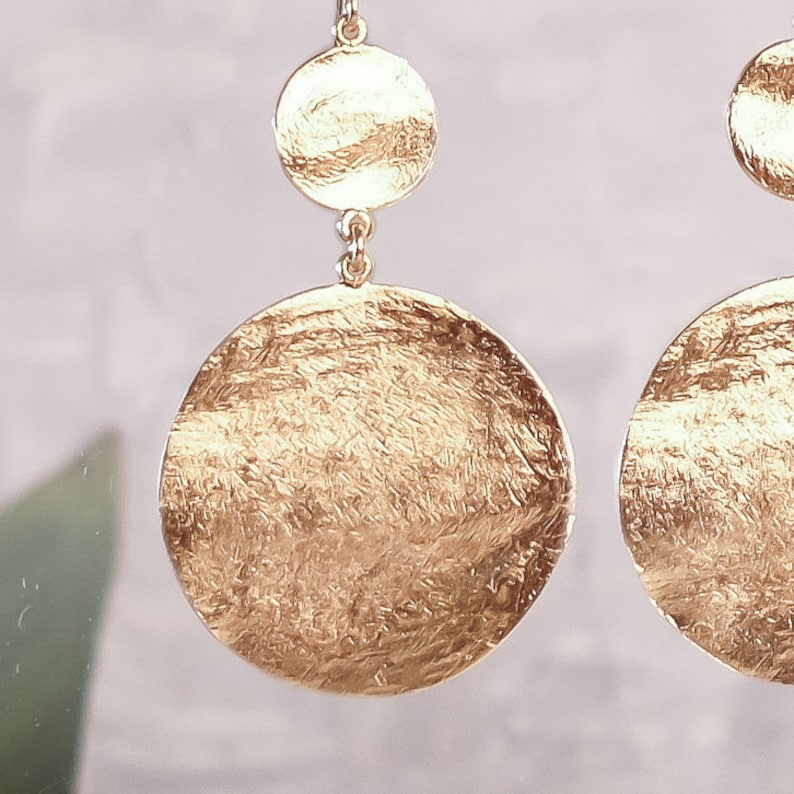 Statement Gold Dangling Earrings Statement Earrings Gold Etsy