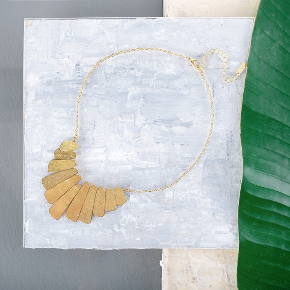 Gold Graduating Necklace, Gold Necklace, Gold Abstract Necklace, Modern Gold Necklace, Cleopatra Necklace, Geometric Necklace, Boho Necklace