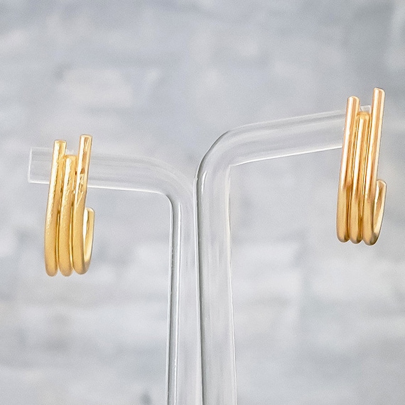 Gold Earring, Small Gold Earring, Gold Stud Earring, Urban Gold Earring, Gold Wire Earring, Modern Gold Earring, Modern Gypsy Earring