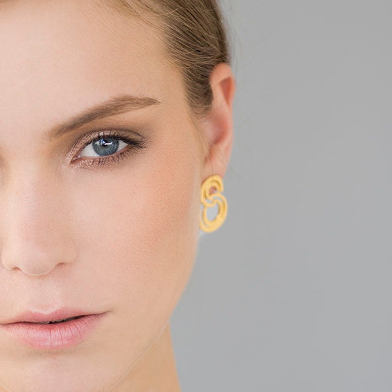 Delicate Gold Stud Earring, Stud Earring Gold, Gold Earring, Post Earring, Gold Stud Earring, Bridal Earring, Golden Earring, Delicate Stud image 1