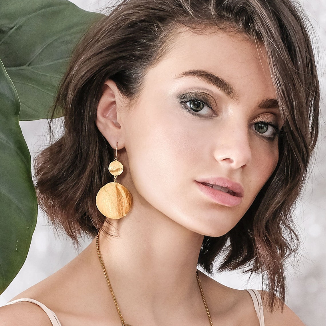 Statement Gold Dangling Earrings Statement Earrings Gold Etsy