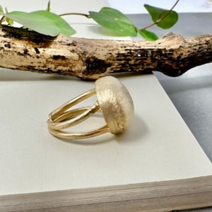 Adjustable Statement Gold Nugget Ring, Large Elegant Freeform Gold Ring, Unique Handmade Ring for Women, Adjustable Size Gold Rock Ring image 5