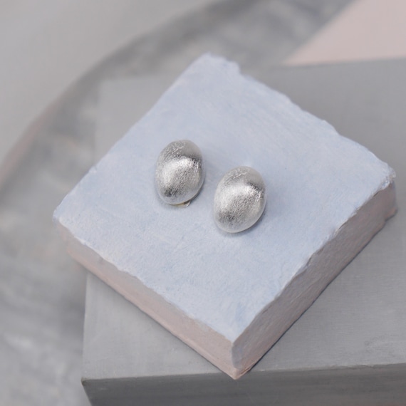 Silver Clip On Earrings, Everyday Silver Pod Ear-Clips, Modern Organic Clip-On Earrings, Modern Chic Ear Clips, Silver Stud Clip Earrings