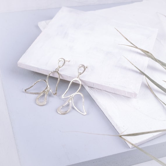 Silver delicate and dangling Paisley earrings also available in Gold
