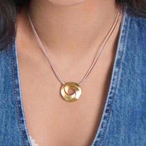 Circle Pendant Necklace, Circle Necklace, Ring Pendant, Ring Necklace, Hoop Necklace, Round Gold Pendant, Circle Pendant, Gold Hoop Necklace
