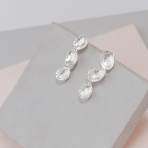 Dangling Silver boho chic earrings, also available in Gold