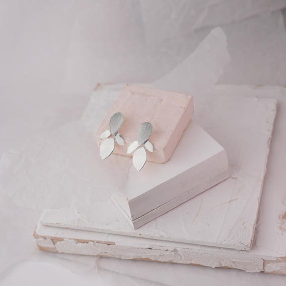 Silver Drop Stud Earrings, Sophisticated Silver Post Earrings for Women, Dangling Silver Stud Earrings, Teardrop Silver Stud Earrings