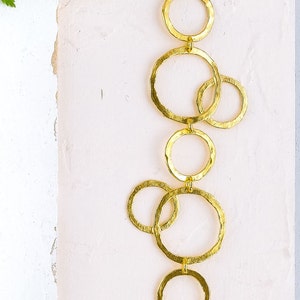 Textured Gold Bracelet, Gold Bridal Bracelet, Delicate Gold Bracelet, Gold Bracelet, Bracelet Gold, Gold Wedding Bracelet, Circles Bracelet image 2
