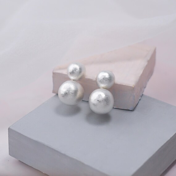 Silver Sphere Studs, also available in Gold