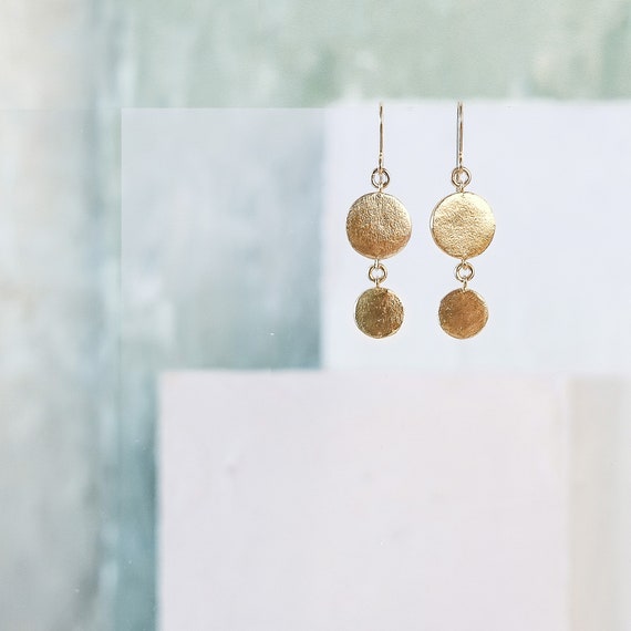 Small Gold dot hook earrings, also available as Clip-On and Silver
