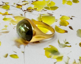 Oval Gold Solitaire Ring, Gold Solitaire Ring, Gold Ring, Gold Ring For Women, Statement Ring, Oval Gem Ring, Bezel Ring, Gemstone Ring