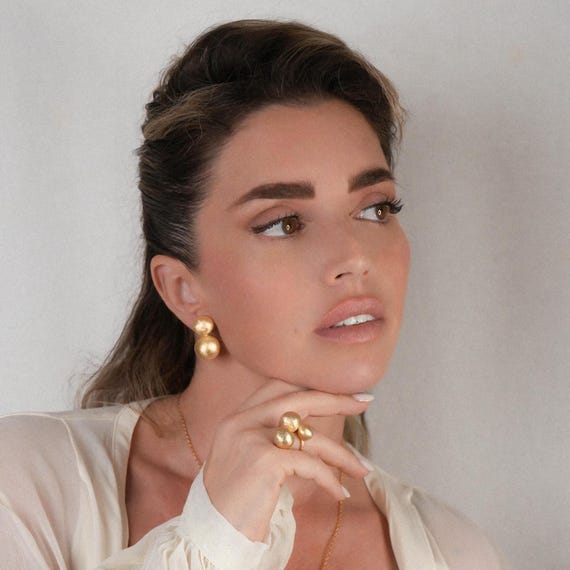 Gold Sphere Studs, also available in Silver