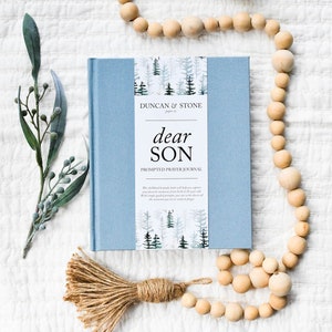 Dear Son and Dear Daughter: A Prompted Prayer Journal & Childhood Keepsake by Duncan & Stone | Baby Boy Memory Book | Scrapbook Album for Milestones | New Mom Gift | Christening or Baptism Gift | Baby Boy Scrapbook Album | Personalized Childhood Book