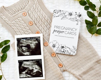 Pregnancy Gift or Pregnancy Announcement | Pregnancy Prayer Cards | Bible Verse Cards Pregnancy Diary | Nursery Art