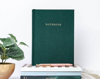 Linen Hardcover Journal: Flat Lay Writing Notebook, Gratitude Diary