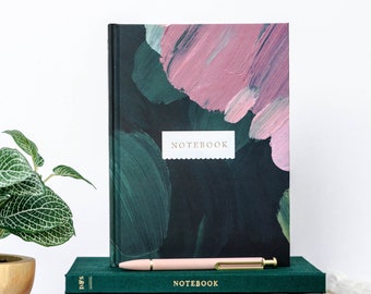 Linen Hardcover Journal: Flat Lay Lined Notebook, Gratitude Diary