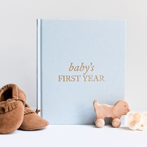 Baby Memory Book & Photo Album by Duncan & Stone | Baby Shower Gift for New Mom | Boy or Girl Milestone Scrapbook for Expecting Mom | First Year Journal for New Baby | Personalized Baby Book and Photo Album | Perfect Mom to Be Gift | Memory Journal