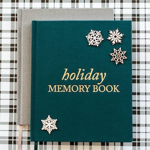 Holiday Memory Book: Christmas Scrapbook Album and Family Journal | First Christmas Notebook & Holiday Decor | Gift for Wife or Teacher