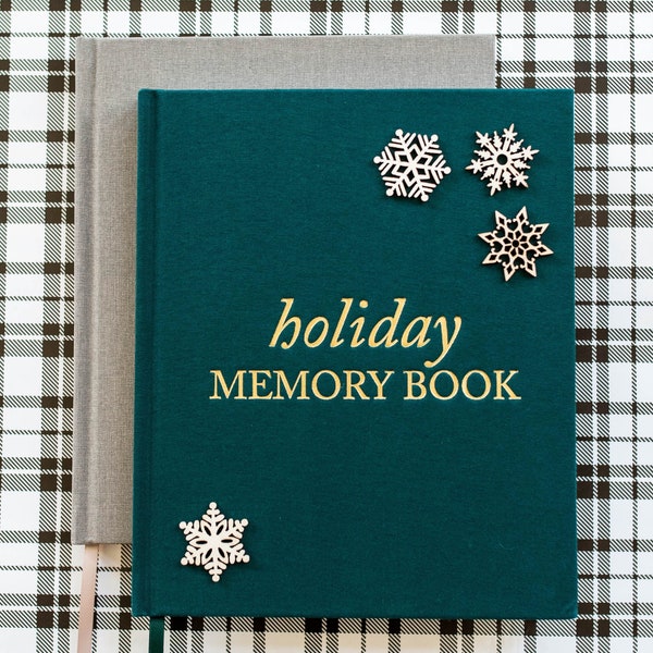 Holiday Memory Book: Christmas Scrapbook Album and Family Journal | First Christmas Notebook & Holiday Decor | Gift for Wife or Teacher