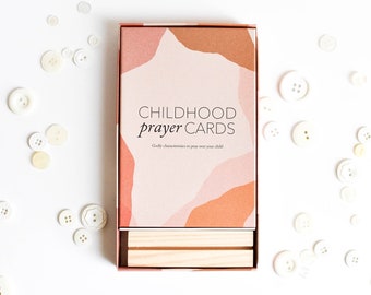 Childhood Prayer Cards | Bible Verse Cards for Kids | Scripture Memory Cards for Family | Christian Gift for Nursery Decor