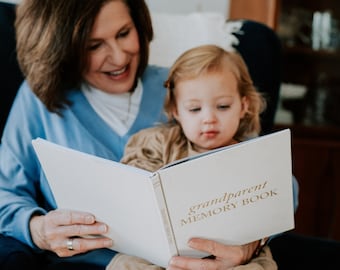 Grandparent Memory Book: Linen Keepsake Photo Album, New Grandma Gift