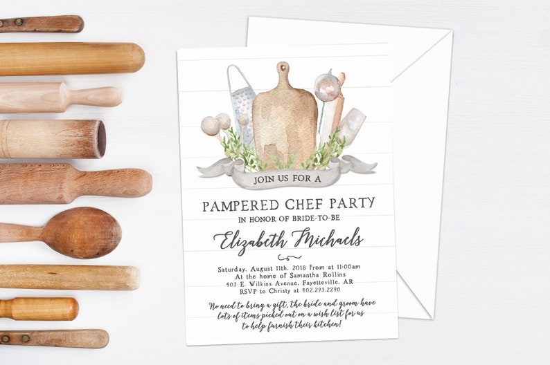 Pampered Chef Bridal Shower Invitation Stock The Kitchen Image 0