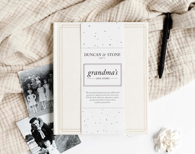 Linen Grandma Life Story Journal: Memory Book with Guided Prompts
