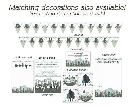 adventure themed baby shower decorations