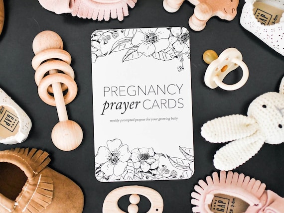 Pregnancy Prayer Cards: Weekly Faith Prompts (Gender Neutral, Printed Set)