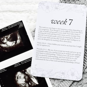 Pregnancy Prayer Cards: Weekly Faith Prompts (Gender Neutral, Printed Set) image 3
