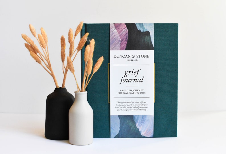 Grief Journal by Duncan & Stone - Teal | Memorial Gift for Loss of Mother | Sympathy Gift Box | Self Care Journal for Bereavement | Condolence Care Package | Funeral Gift Basket | Self Care Journal for Bereavement  | Sympathy Gift for Friend