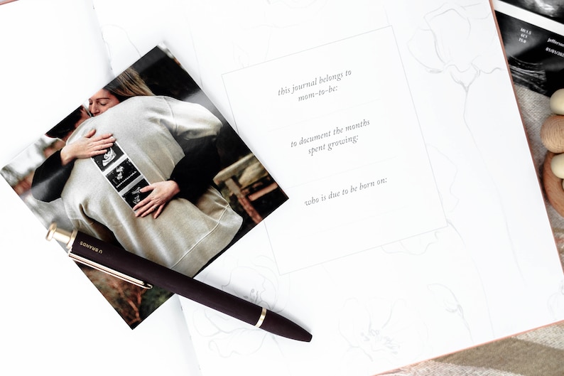 Linen Pregnancy Journal: Weekly Diary, Expecting Mom Gift image 3