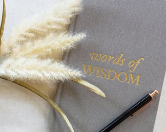 Words of Wisdom Journal for Wedding Guest Book or Baby Shower Gift | Wedding Advice, Graduation, New Mom, Bridal Shower keepsake game