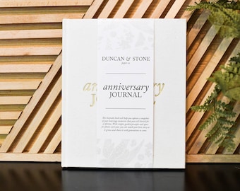 Linen Anniversary Journal with Gold Foil: Keepsake Memory Book