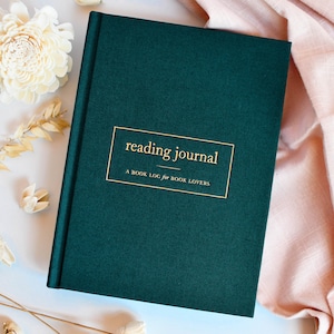 Reading Journal for Book Lover Book Tracker for Booktok or Book Nerd Book Club Gift for Readers Planner for Bookish Teacher Librarian Emerald